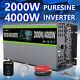 12V DC to 120V AC Pure Sine Wave Inverter 2000W 4000 Watt LCD RV Car USB US Plug