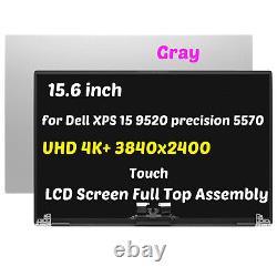 15.6 Gray Dell XPS 15 9520 UHD 4K+ LCD Display Touch Screen Assembly Complete