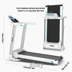 2.0HP Folding Electric LCD Display Motorized Running Treadmill Speakers 500lbs