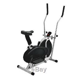 2 in 1 Elliptical Machine Exercise Upright Fan Bike Dual Trainer Fitness Workout