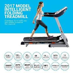 2 in 1 Folding Treadmill 3.0HP Under Desk Electric Running Machine w APP Control