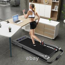 2in1 Folding Electric Treadmill Under Desk 3.0HP Wide Walking Running Machine RC