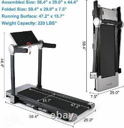 3.0HP Electric Treadmill Motorized Folding Running Machine 300LBS Capacity LCD