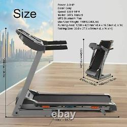 3.25HP Electric Treadmill Folding Incline Heavy Duty Running Machine with Gift