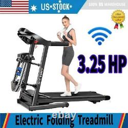 3.25HP Folding Electric Treadmill Under Desk 2.25HP Wide Walking Running Machine