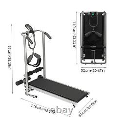 3 in 1 Folding Manual Treadmill Incline LCD Display Running Jogging Fitness