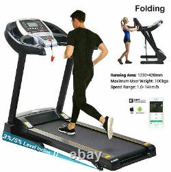 330lbs Folding Electric Treadmill Motorized Power 12KM/H-Running Fitness Machine