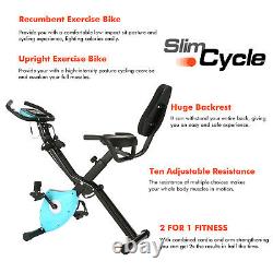 360lb-Folding Stationary Upright Indoor Cycling Exercise Bike with LCD Monitor