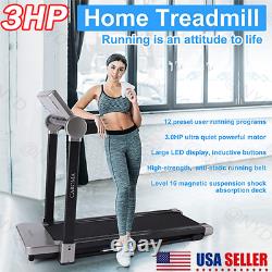 3HP Electric Folding Treadmill Running Machine 12 Preset Program Easy Assembly