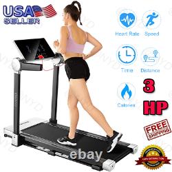 3HP Folding Treadmills Home Under Desk Electric Treadmill Workout 12 Pre-Program