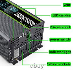 4000W 6000W 8000W Power Inverter DC 12V To AC 110V 120V Pure Sine Wave LCD Solar