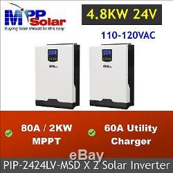 4800w Solar Inverter 110vac 24v 80A MPPT solar charger battery charger 60a