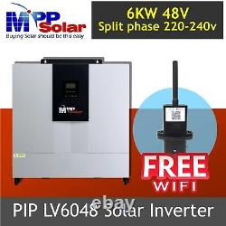 6000w 48vdc 120v/208V/240V Split phase Solar inverter 80A MPPT charger FREE WIFI