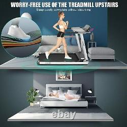 600W Folding Electric Treadmills Running Machine with Desk&Bluetooth Speaker