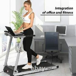 600W Folding Electric Treadmills Running Machine with Desk&Bluetooth Speaker