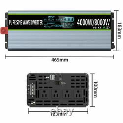 8000W(Peak) 4000W Power Inverter Pure Sine Wave 12V DC to 110V-120V AC Converter