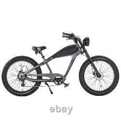840W 26 Fat Tire Retro Classic Electric Bicycle 48V E-Bike LCD Display Gray