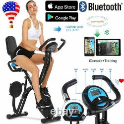 ANCHEER Folding US Best+Stationary Upright Folding Exercise Bike Workout Cycling