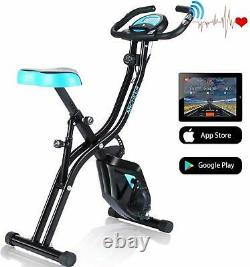 ANCHEER Folding US FAST+Stationary Upright Folding Exercise Bike Workout Cycling