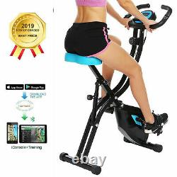 ANCHEER Folding US FAST+Stationary Upright Folding Exercise Bike Workout Cycling