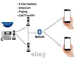 AT&T 2 Line DECT 6.0 Connect to Cell Business Cordless Phone System w 3 Handsets