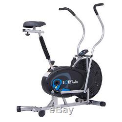 Body Flex Sports BRF650 Body Rider Upright Gel Seat Fan Bike with Looped Pedals