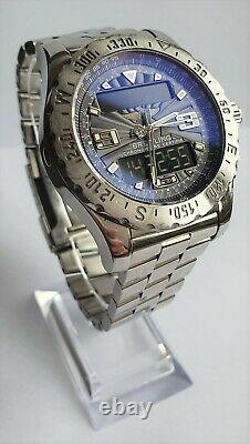 Breitling Airwolf A78363 Blue Dial Stainless Steel Strap Great Condition Backlit
