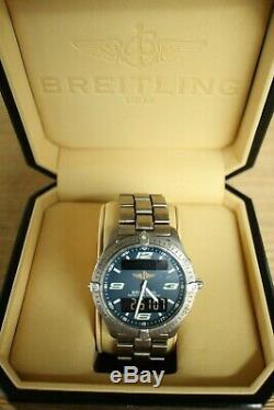 Breitling E65062 Aerospace Aviator Pilot Chronograph Chrono Watch + Full Box Set