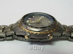 Citizen Titanium/gold Solar Eco-drive Alarm Chronograph C605-q00567 Ana Digi Utc