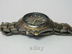 Citizen Titanium/gold Solar Eco-drive Alarm Chronograph C605-q00567 Ana Digi Utc