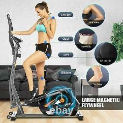 Compact Magnetic Elliptical Exercise Fitness Training Machine Cardio Quiet Home