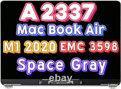 EMC 3598 Apple MacBook Air M1 2020 A2337 LCD Display Space Gray Screen 661-16806
