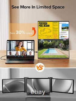 EVICIV Dual Stacked 15.6 Folding Monitor Triple Portable Display with Stand VESA
