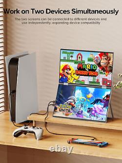 EVICIV Dual Stacked 15.6 Folding Monitor Triple Portable Display with Stand VESA