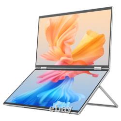 EVICIV Dual Stacked 15.6 Folding Monitor Triple Portable Display with Stand VESA