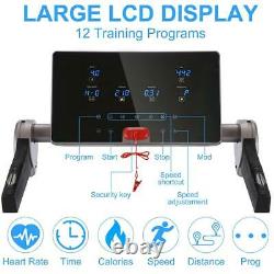 Electric Folding Treadmill Multi-functional LCD Display 12Preset Training Modes