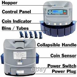 Electronic USD Coin Sorter and Counter, LCD Display, Sorts 270 Coins Per Minute