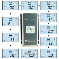 Epever 60A 80A 100A MPPT Solar Charge Controller Set 12/24/36/48V 150V US Stock