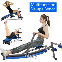 Exercise Rowing Machine Rower 12 Hydraulic Resistance Levels 2-IN-1 Sit-Up Bench