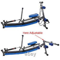 Exercise Rowing Machine Rower 12 Hydraulic Resistance Levels 2-IN-1 Sit-Up Bench