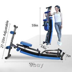 Exercise Rowing Machine Rower 12 Hydraulic Resistance Levels 2-IN-1 Sit-Up Bench