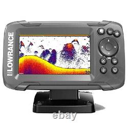Fish Finder Gps Combo Depth Finder Transducer with Solar MAX 4 inch Display Gray