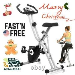 Folding Exercise Bike, Magnetic Indoor Cycling Bike Fitness Stationary Bike Pro