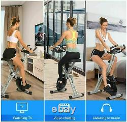 Folding Exercise Bike, Magnetic Indoor Cycling Bike Fitness Stationary Bike Pro