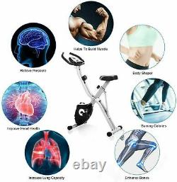 Folding Exercise Bike, Magnetic Indoor Cycling Bike Fitness Stationary Bike Pro