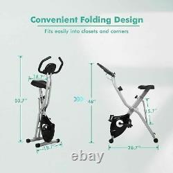 Folding Exercise Bike, Magnetic Indoor Cycling Bike Fitness Stationary Bike Pro