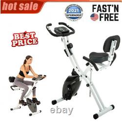 Folding Exercise Bike with 10-Level Adjustable Magnetic Resistance For Home USA