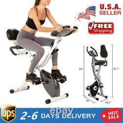 Folding Exercise Bike with 10-Level Adjustable Magnetic Resistance For Home USA