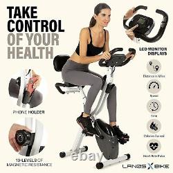 Folding Exercise Bike with 10-Level Adjustable Magnetic Resistance For Home USA