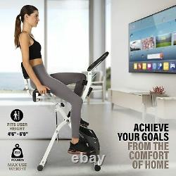 Folding Exercise Bike with 10-Level Adjustable Magnetic Resistance For Home USA